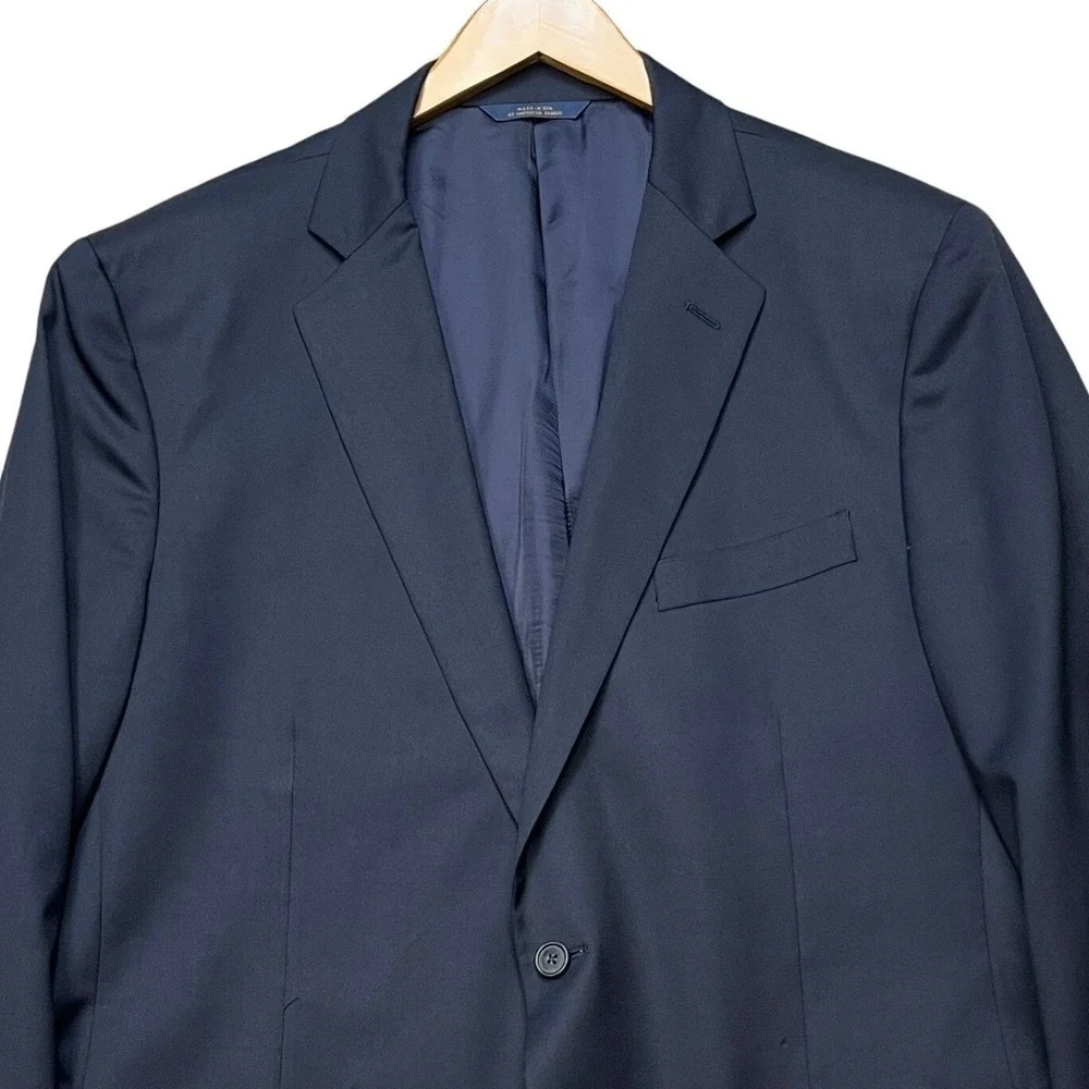 Brooks Brothers 1818 Madison Blazer Mens 44R Navy Blue Wool Estrato Sport Coat